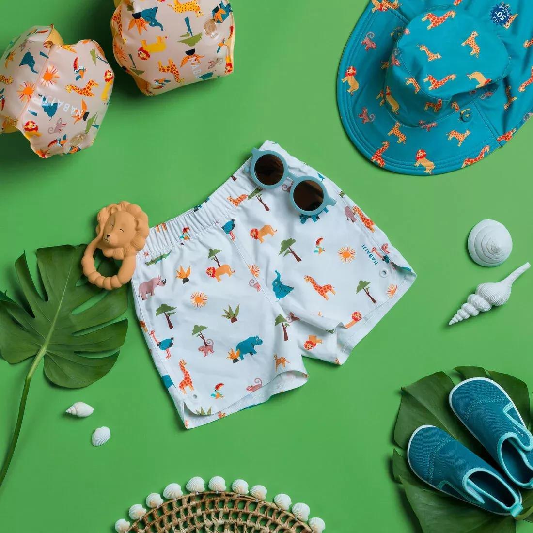 Baby Reversible Anti-UV Hat - Light Pink With Flower Print, Orange, No Color, large image number 7