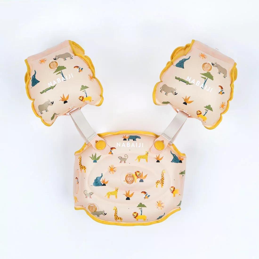 MUSTARD YELLOW Kids progressive pool armbands - TISWIM flower print, No Color, large image number 5