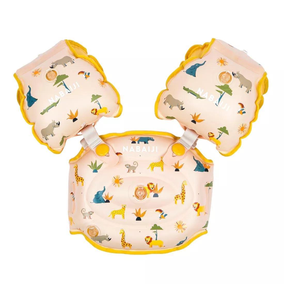 MUSTARD YELLOW Kids progressive pool armbands - TISWIM flower print, No Color, large image number 8