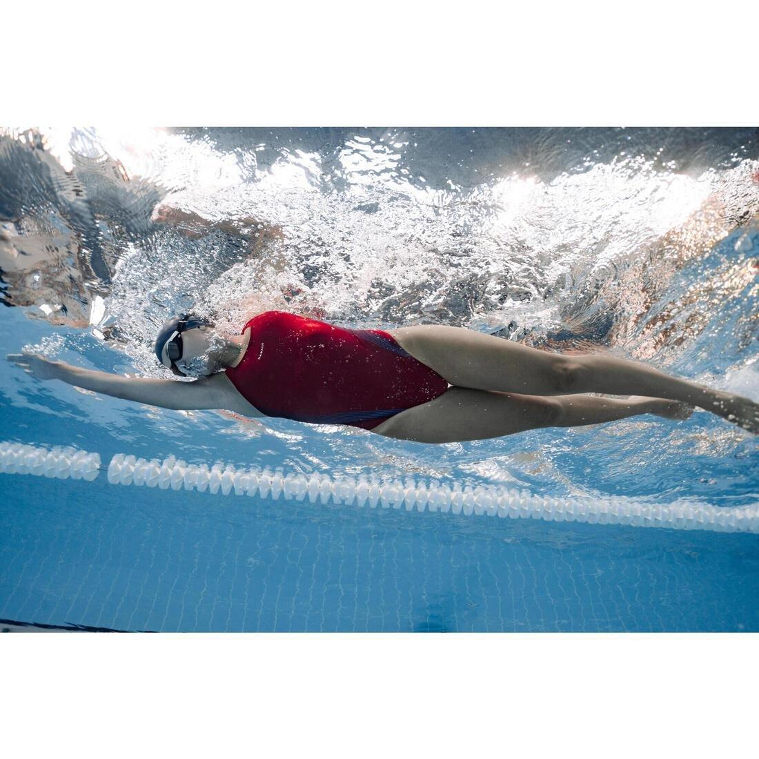 Women Swimming 1-Piece Swimsuit Kamyleon Lines, Red, 5401_000, large image number 11