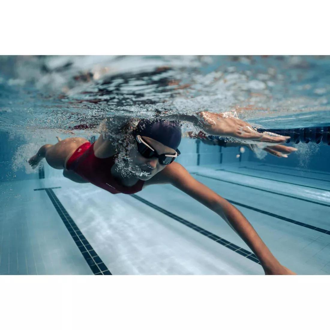 Women Swimming 1-Piece Swimsuit Kamyleon Lines, Red, 5401_000, large image number 12