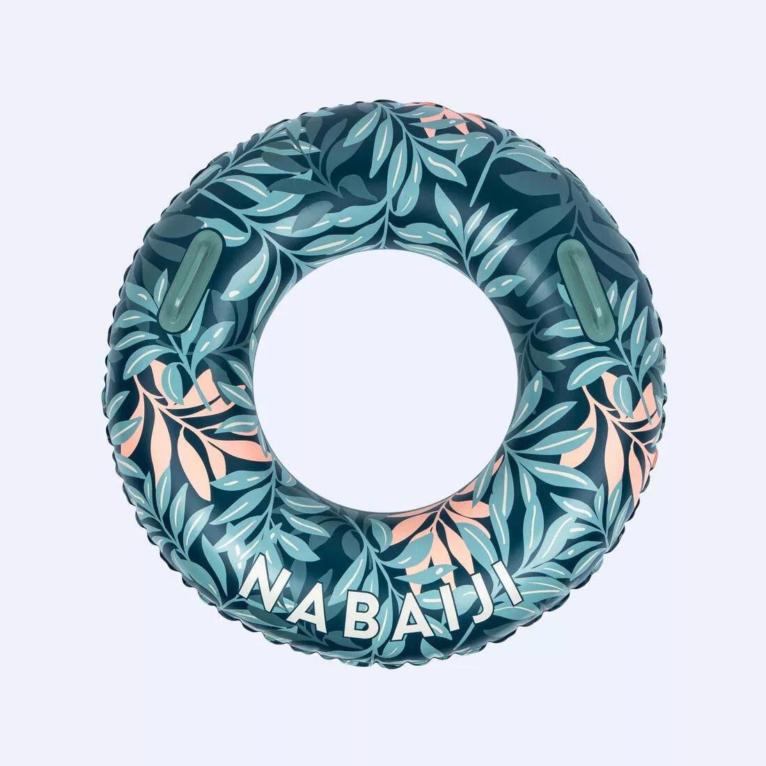 Large 92 cm Inflatable Printed Pool Ring With Comfort Grips, Pink, No Color, medium