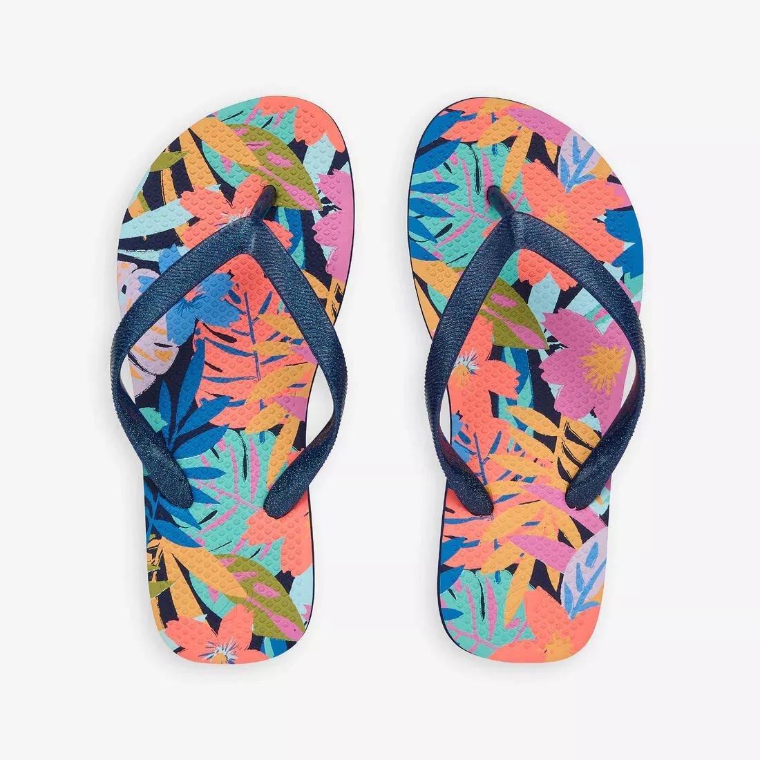 Kids Unisex Flip-Flops - 500, Navy, No Color, large image number 3