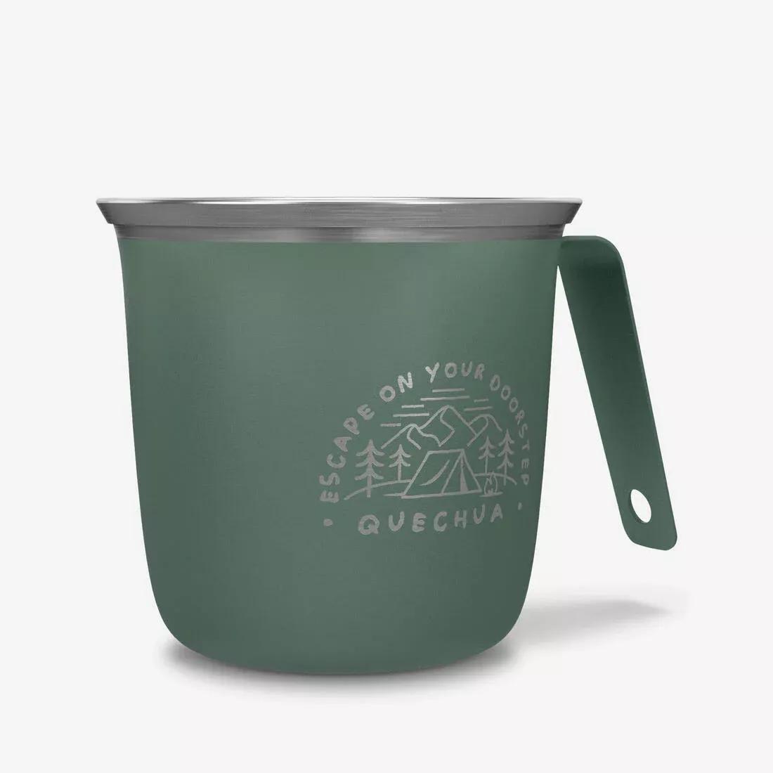 0.3L Stainless Steel Cup 500 For Camping And Hiking, Green, No Color, large image number 1