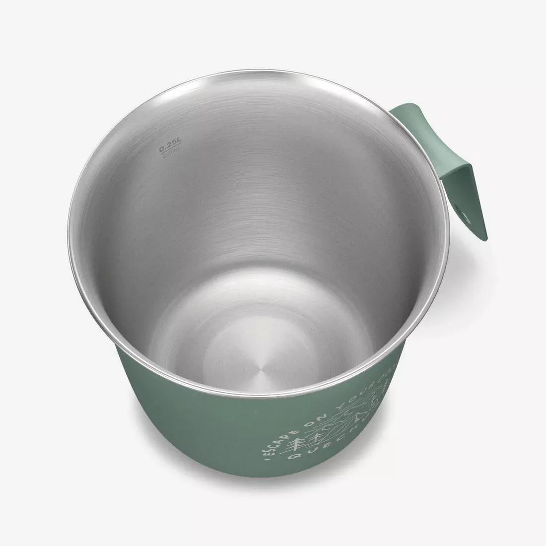 0.3L Stainless Steel Cup 500 For Camping And Hiking, Green, 5401_000, large image number 4