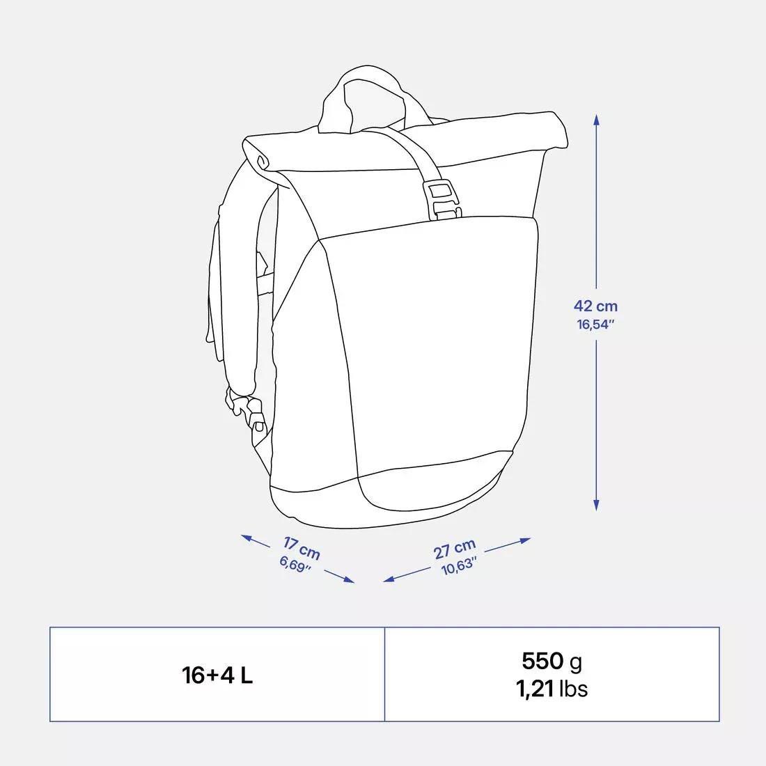 HURRICANE BLUE Hiking Backpack 16L+4 NH500 Escape RollTop, No Color, large image number 3
