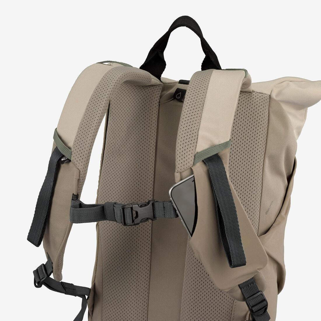 Hiking backpack 16+4 L - Escape 500 Rolltop, Beige, No Color, large image number 5