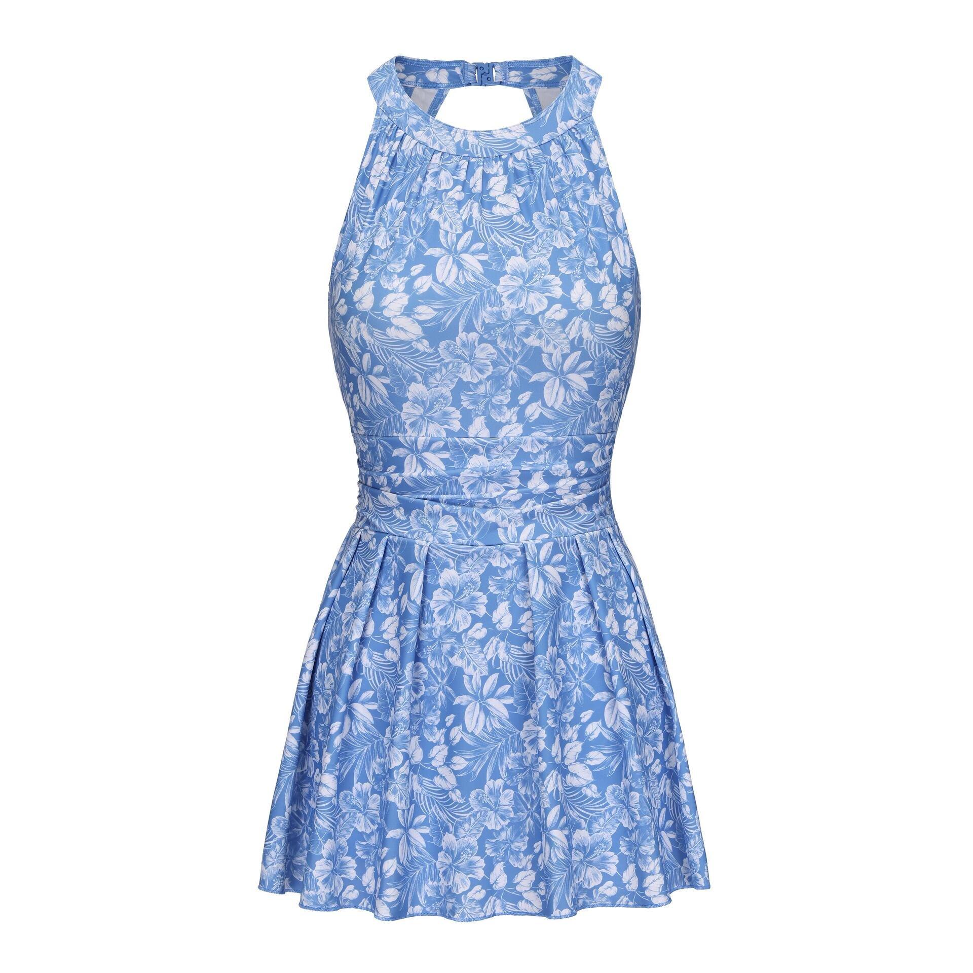 Women 1-Piece Skirt Swimsuit - CN Amber, Blue, No Color, large image number 0