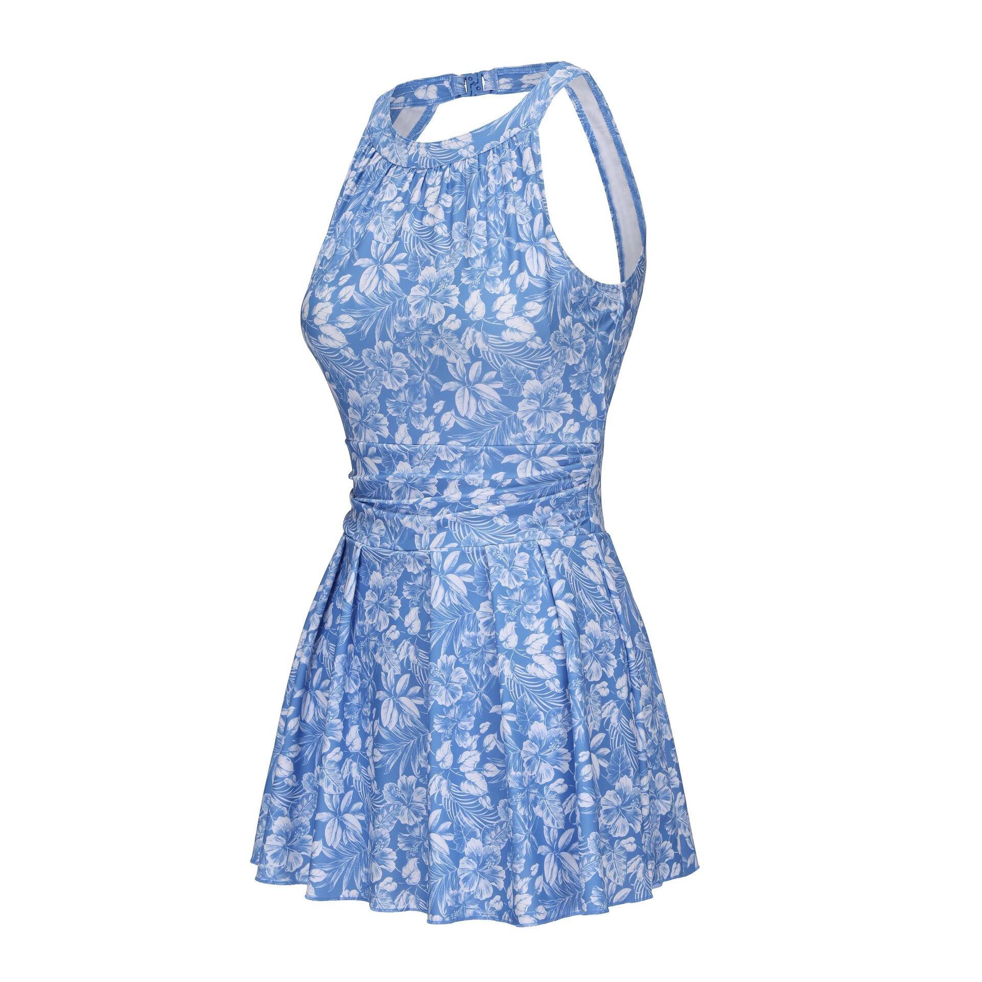 Women 1-Piece Skirt Swimsuit - CN Amber, Blue, No Color, large image number 1