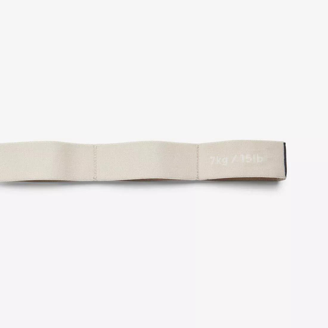 Fitness Resistance Fabric Band 7 kg Low Resistance, Beige, No Color, large image number 3