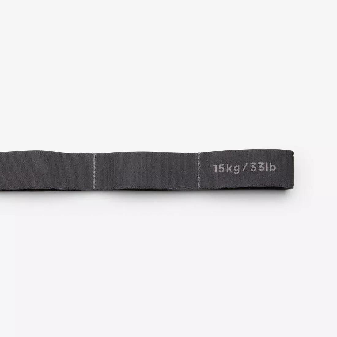 Fitness Fabric Resistance Band, 15 Kg High Resistance, Grey, No Color, large image number 4