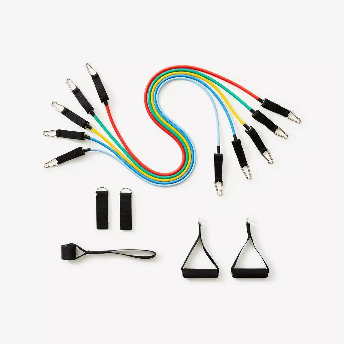 Weight Training Resistance Band Set x5, Multicolour, No Color, large image number 0