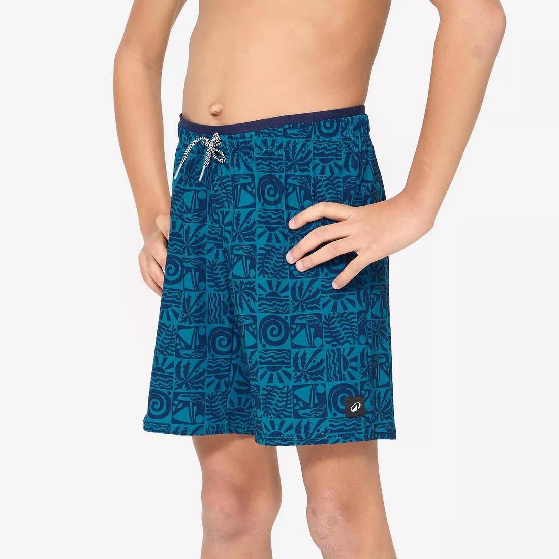Kids Boys swimming long swim shorts - 100 Hotu, Blue, No Color, large image number 0