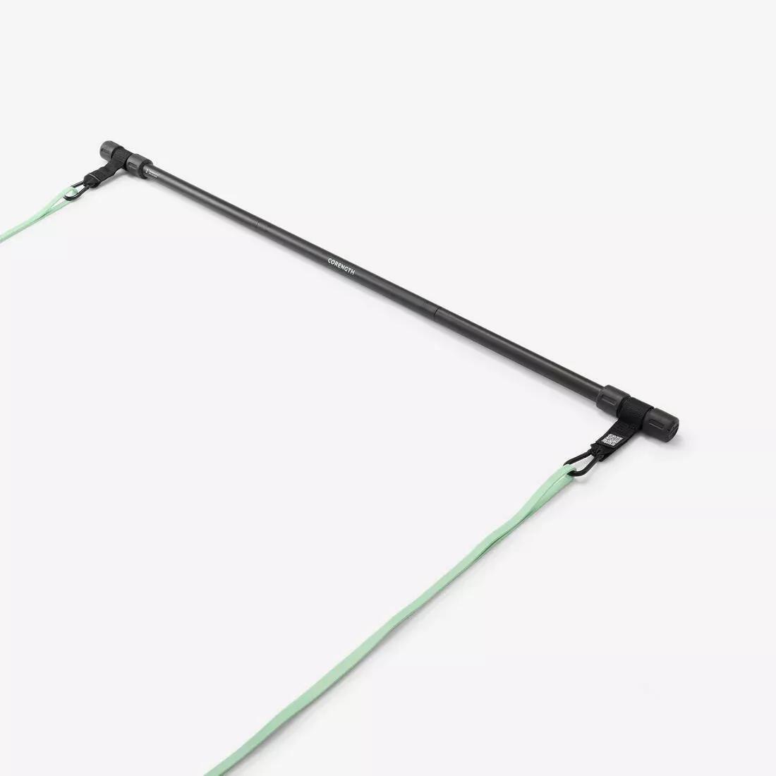 Strength Training Portable Bar with Two 10 kg Resistance Bands, Black, No Color, large image number 4