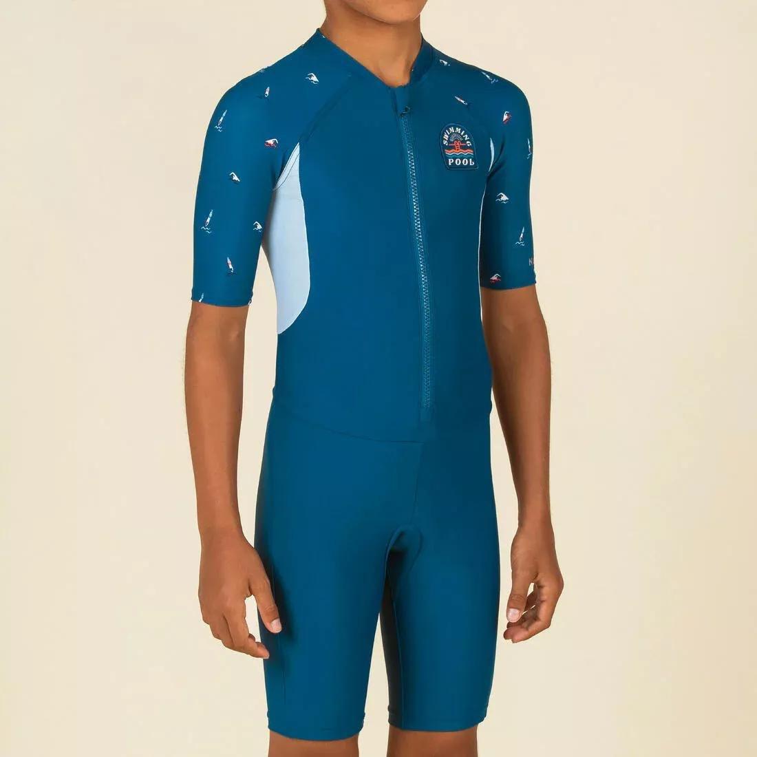TEAL BLUE Boy's Wetsuit - Shorty 100 Short Sleeve, No Color, large image number 1