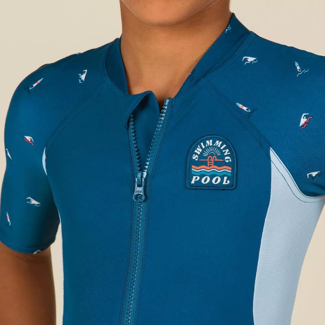 TEAL BLUE Boy's Wetsuit - Shorty 100 Short Sleeve, No Color, large image number 2