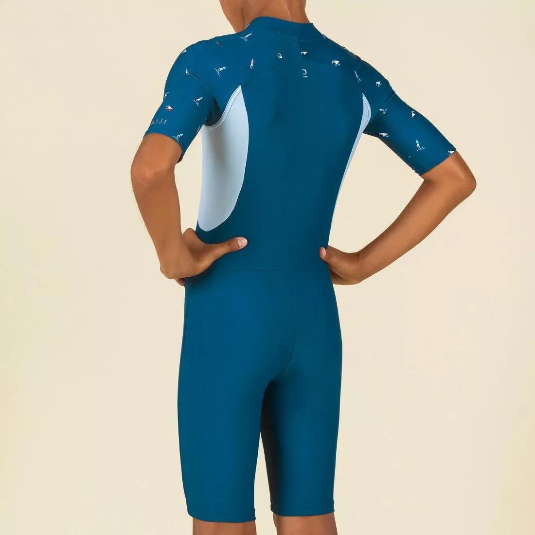 TEAL BLUE Boy's Wetsuit - Shorty 100 Short Sleeve, No Color, large image number 3