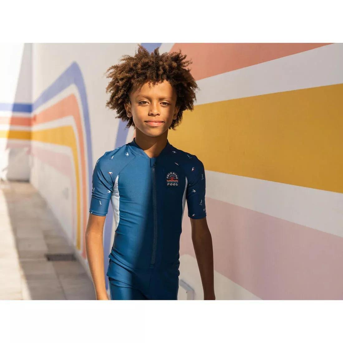 TEAL BLUE Boy's Wetsuit - Shorty 100 Short Sleeve, No Color, large image number 4