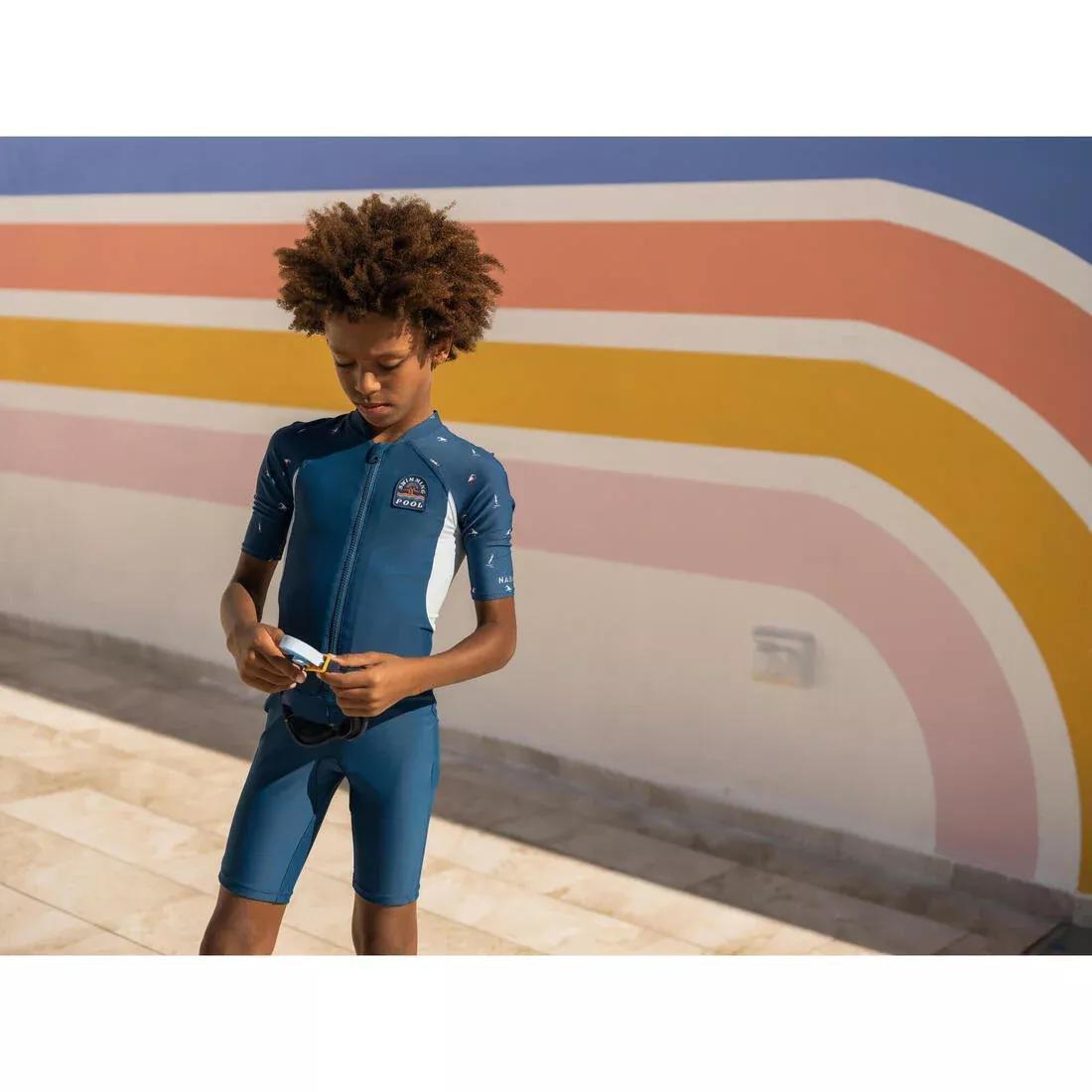 TEAL BLUE Boy's Wetsuit - Shorty 100 Short Sleeve, No Color, large image number 8