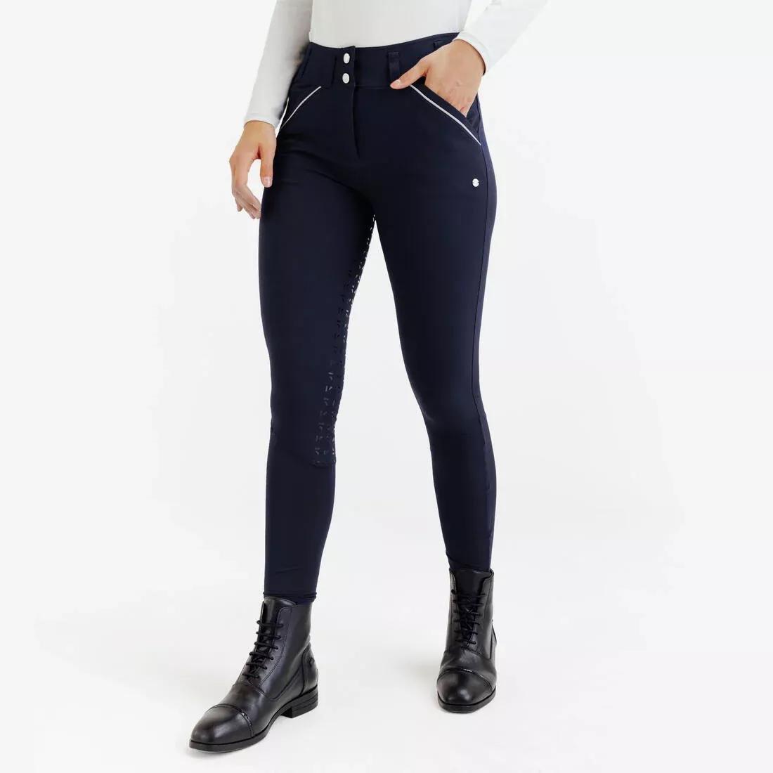 Women Ultra-Lightweight Full Grip Horse Riding Jodhpurs, Blue, No Color, large image number 1