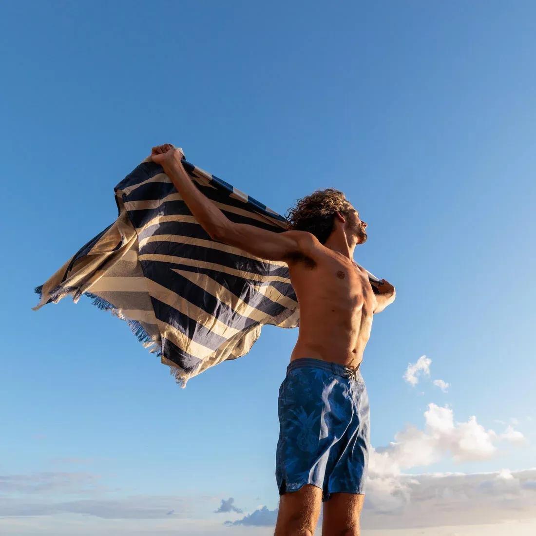 Poncho Beach Towel - 190 X 190 Cm, Blue, No Color, large image number 5