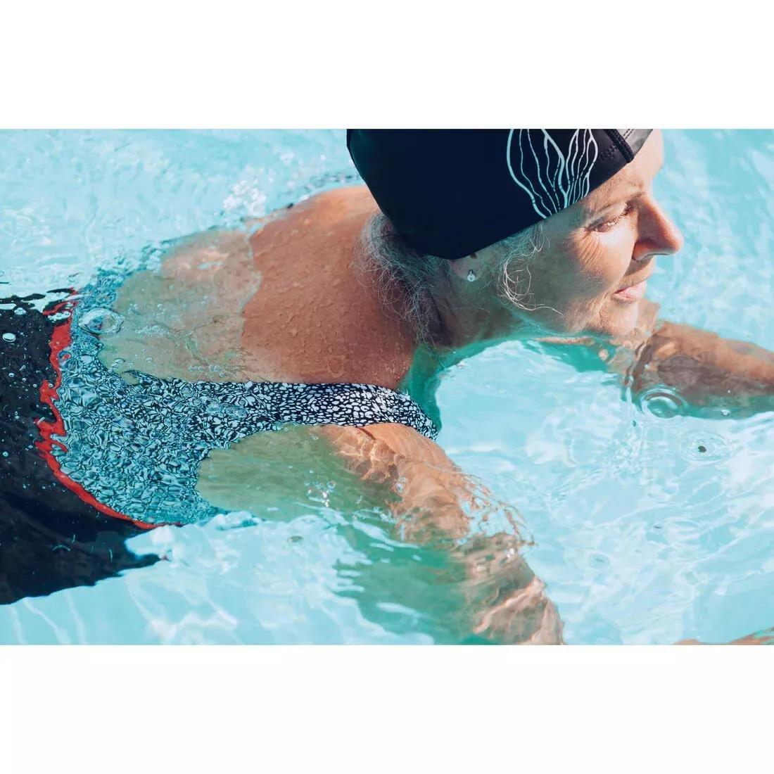 Women aquafitness 1-piece swimsuit - Rosy, Orange, No Color, large image number 10