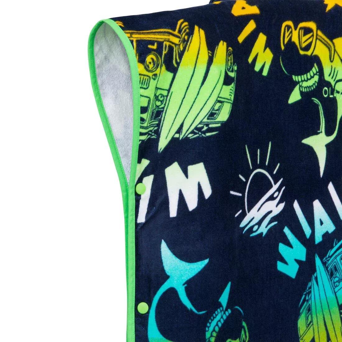 BLUE Kids' Surf Poncho 500 (110 to 135 cm) - Surfy, No Color, large image number 4