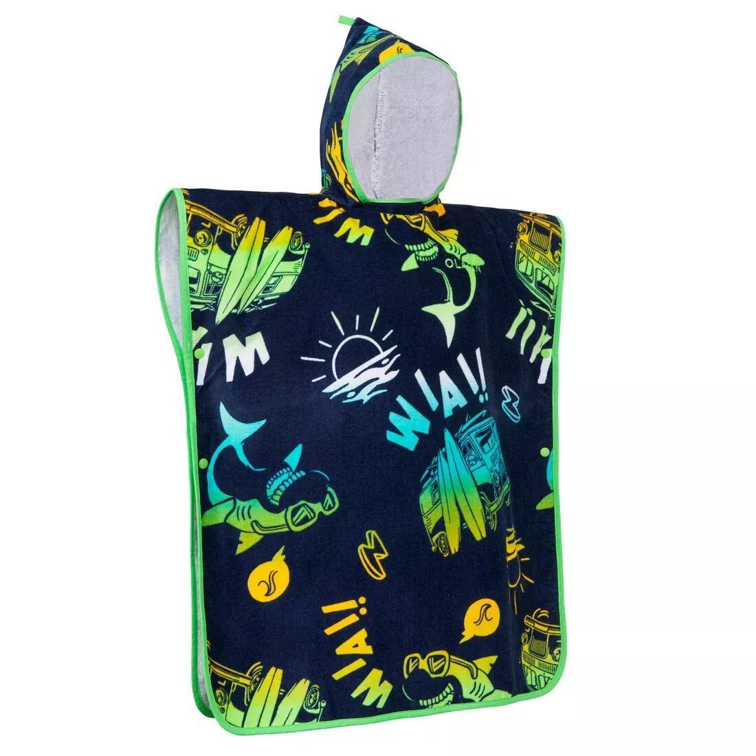 MULTI-COLOUR Kids' Surf Poncho 500 (110 to 135 cm) - Surfy, No Color, medium