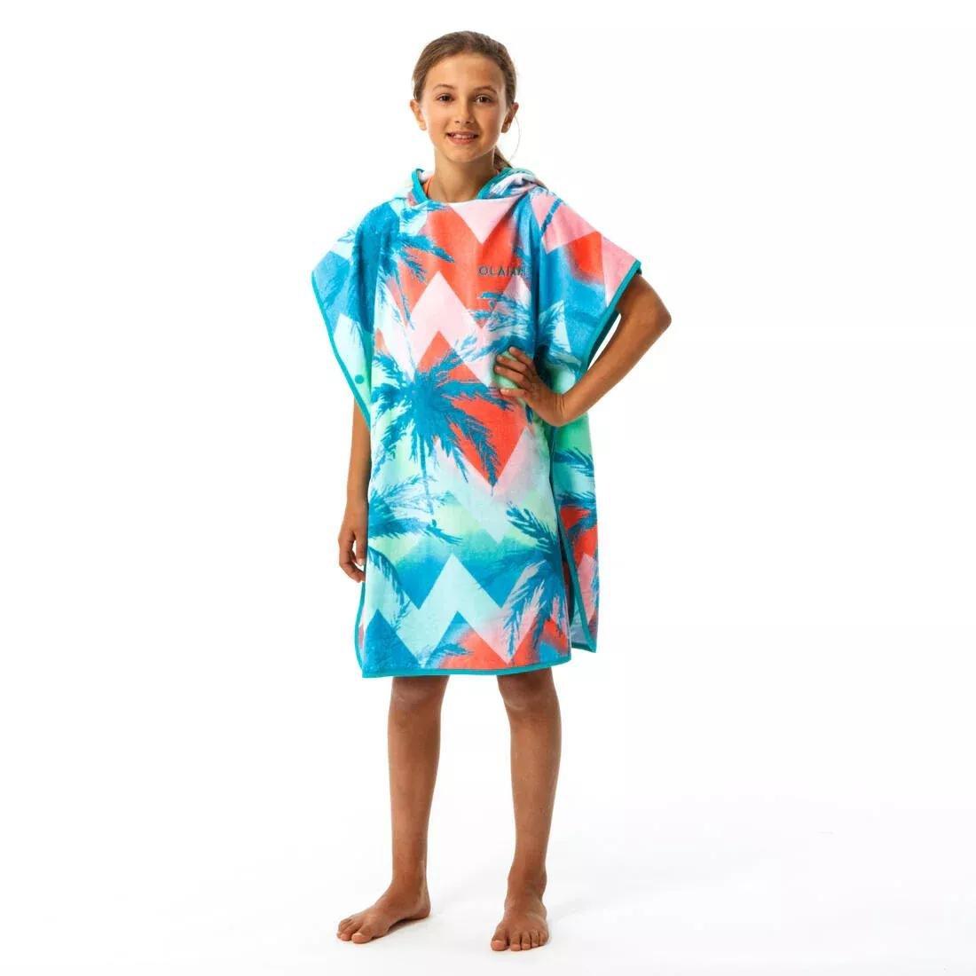 MULTI-COLOUR Kids' Surf Poncho 500 (110 to 135 cm) - Surfy, No Color, medium