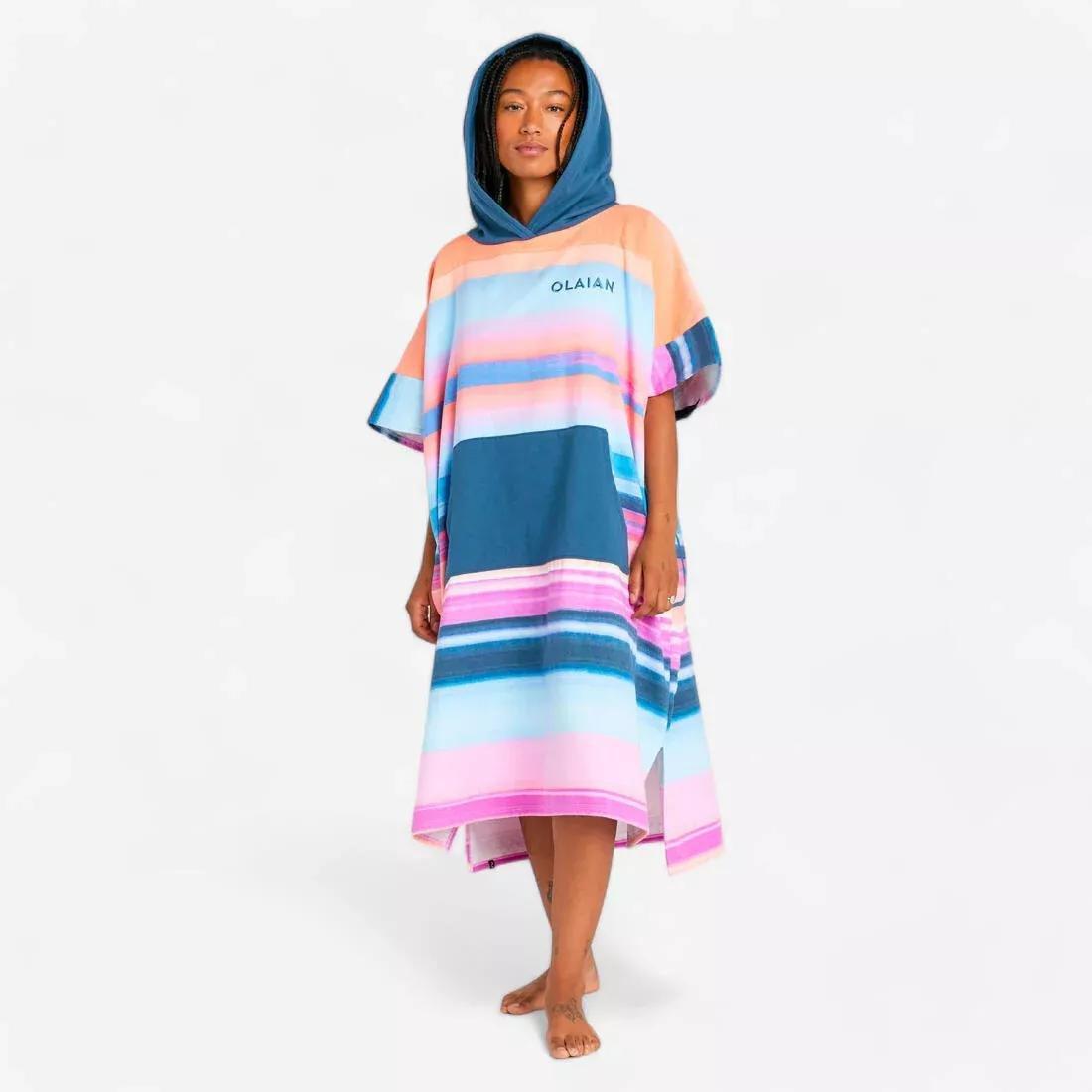 KHAKI Adult Surf Poncho from 150 cm - 500 Sunset, No Color, medium