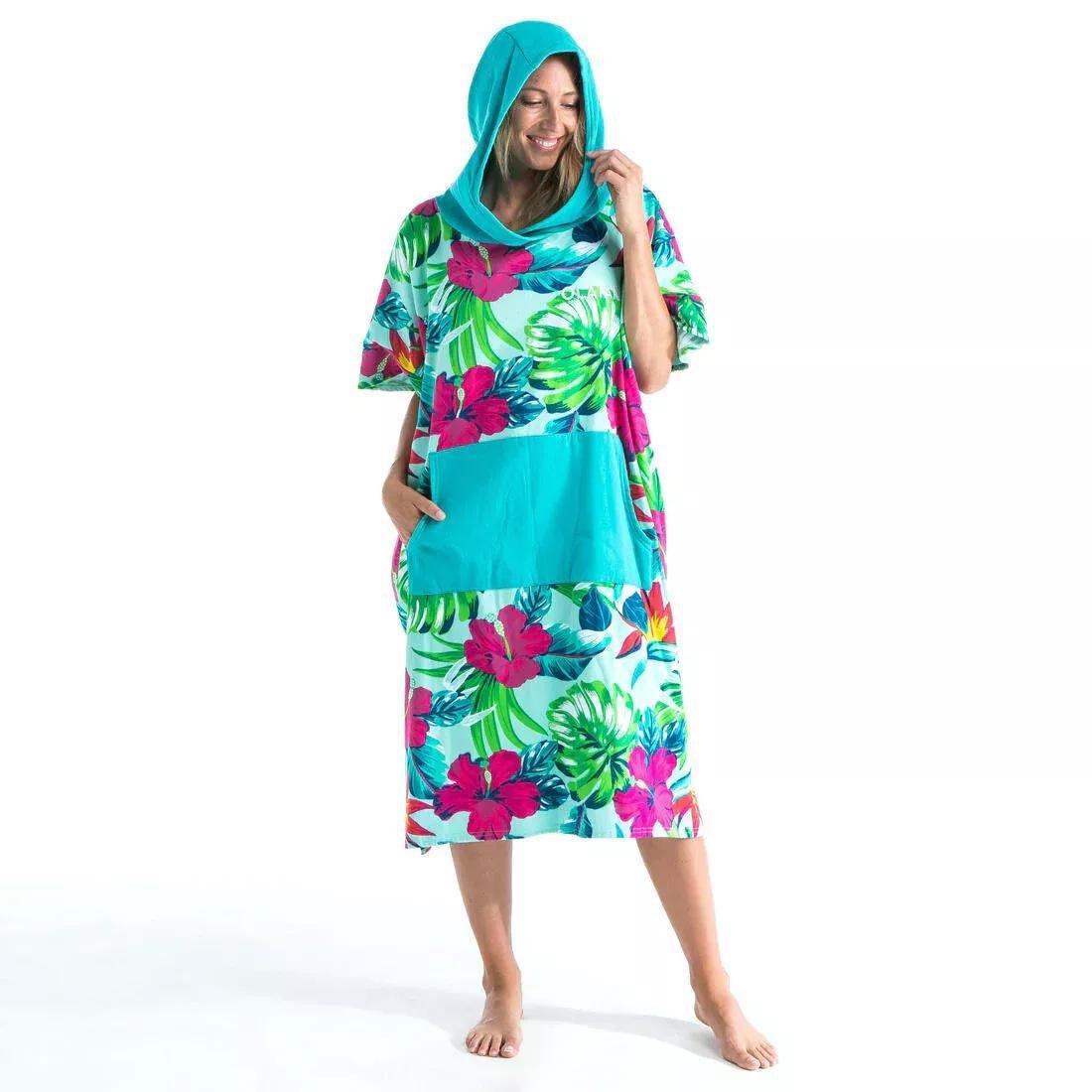 Adults Surf Beach Poncho >150 cm - 500 Sunset, Blue, No Color, medium