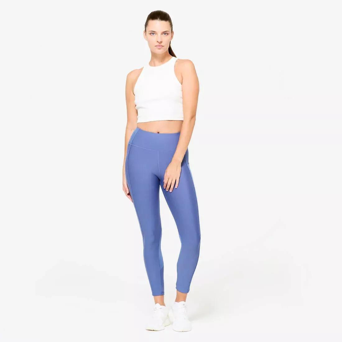 Women Fitness Leggings With Phone Pocket, Blue, No Color, large image number 3