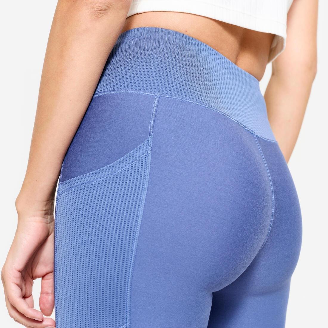 Women Fitness Leggings With Phone Pocket, Blue, No Color, large image number 7