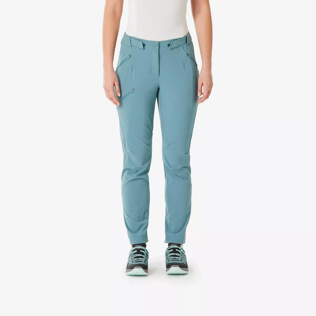 Women Mountain Walking Trousers - MH500, Khaki, No Color, medium