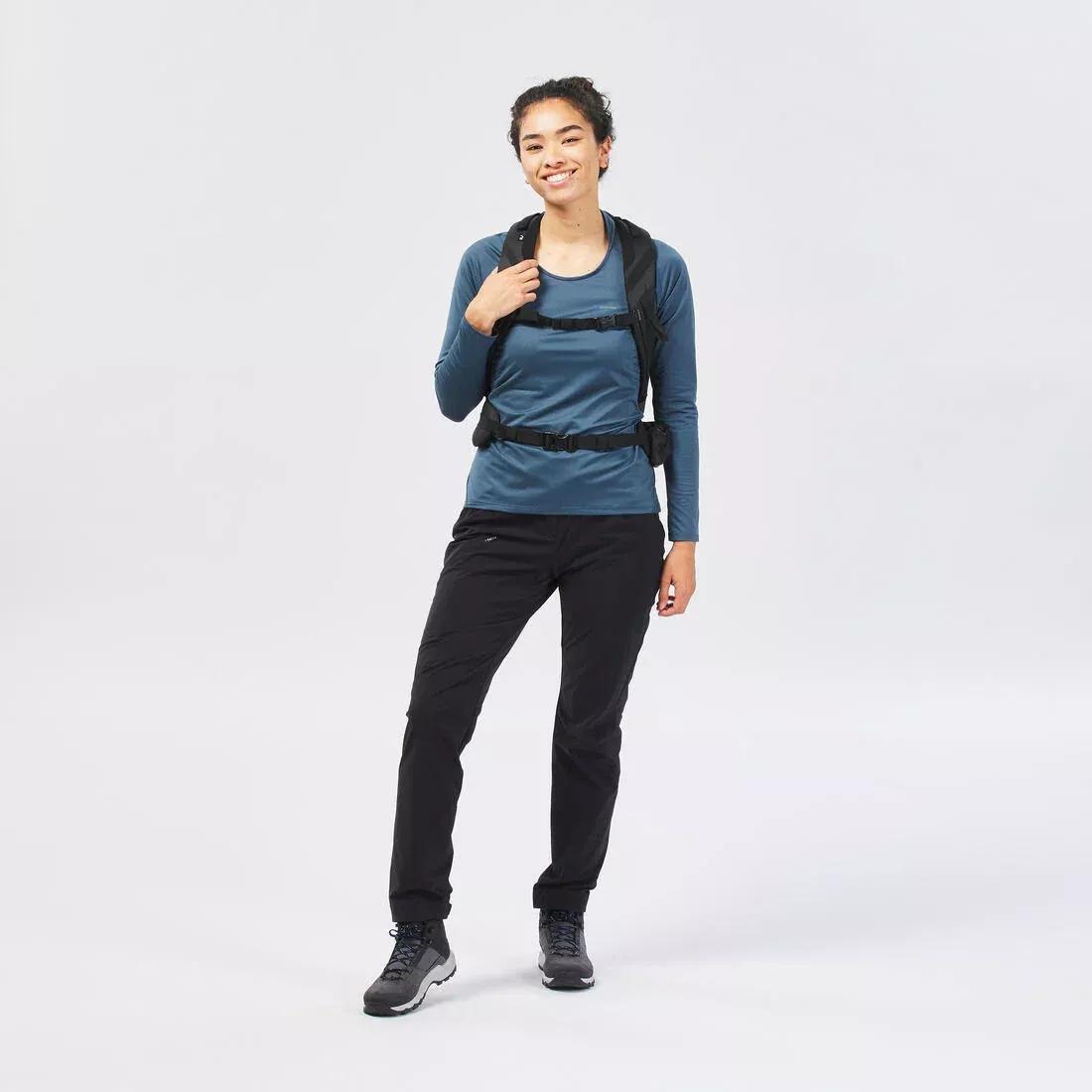 Women Mountain Walking Trousers - MH500, Black, No Color, large image number 3