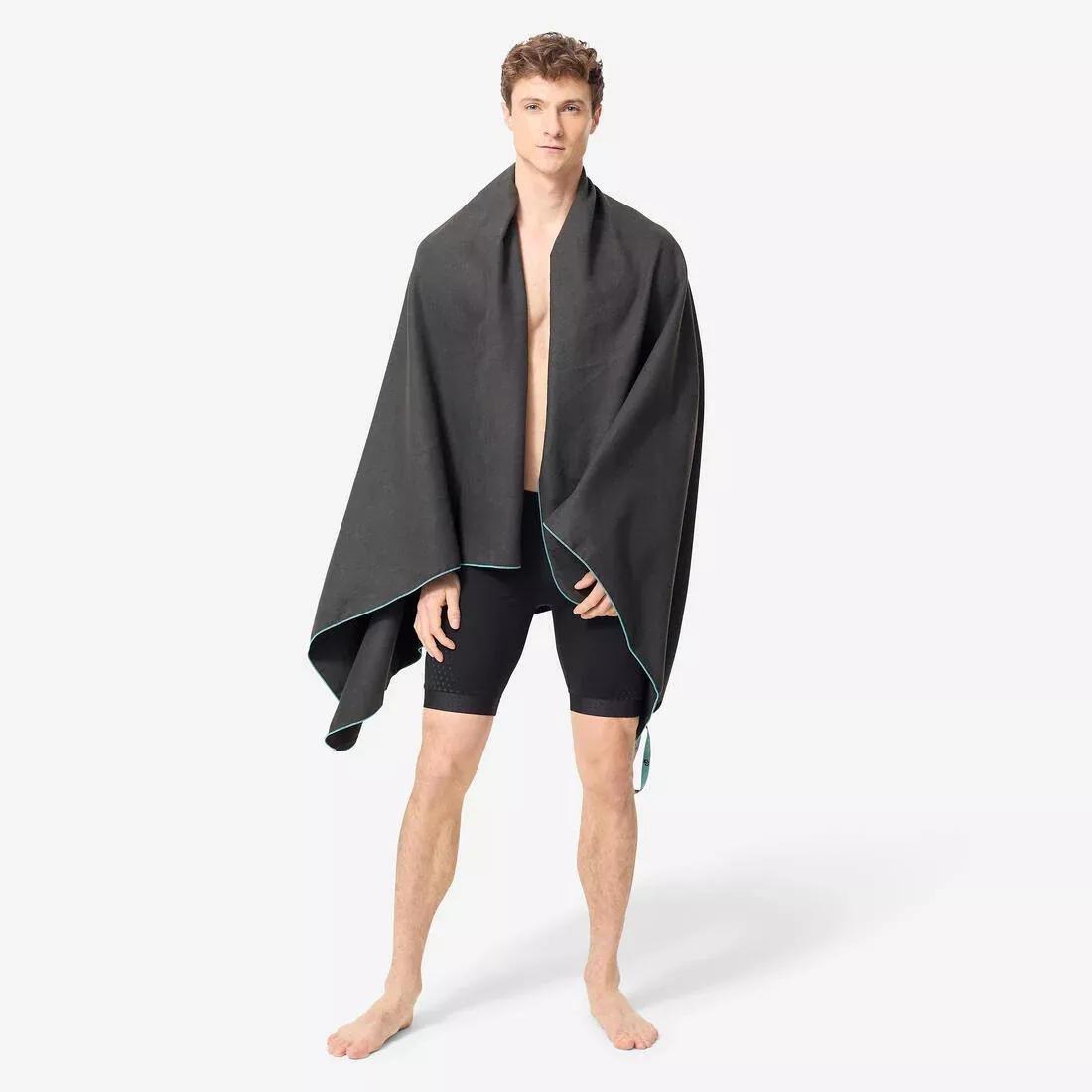 Swimming Microfibre Towel - Size XL 110 x 175 cm, Black, No Color, large image number 5