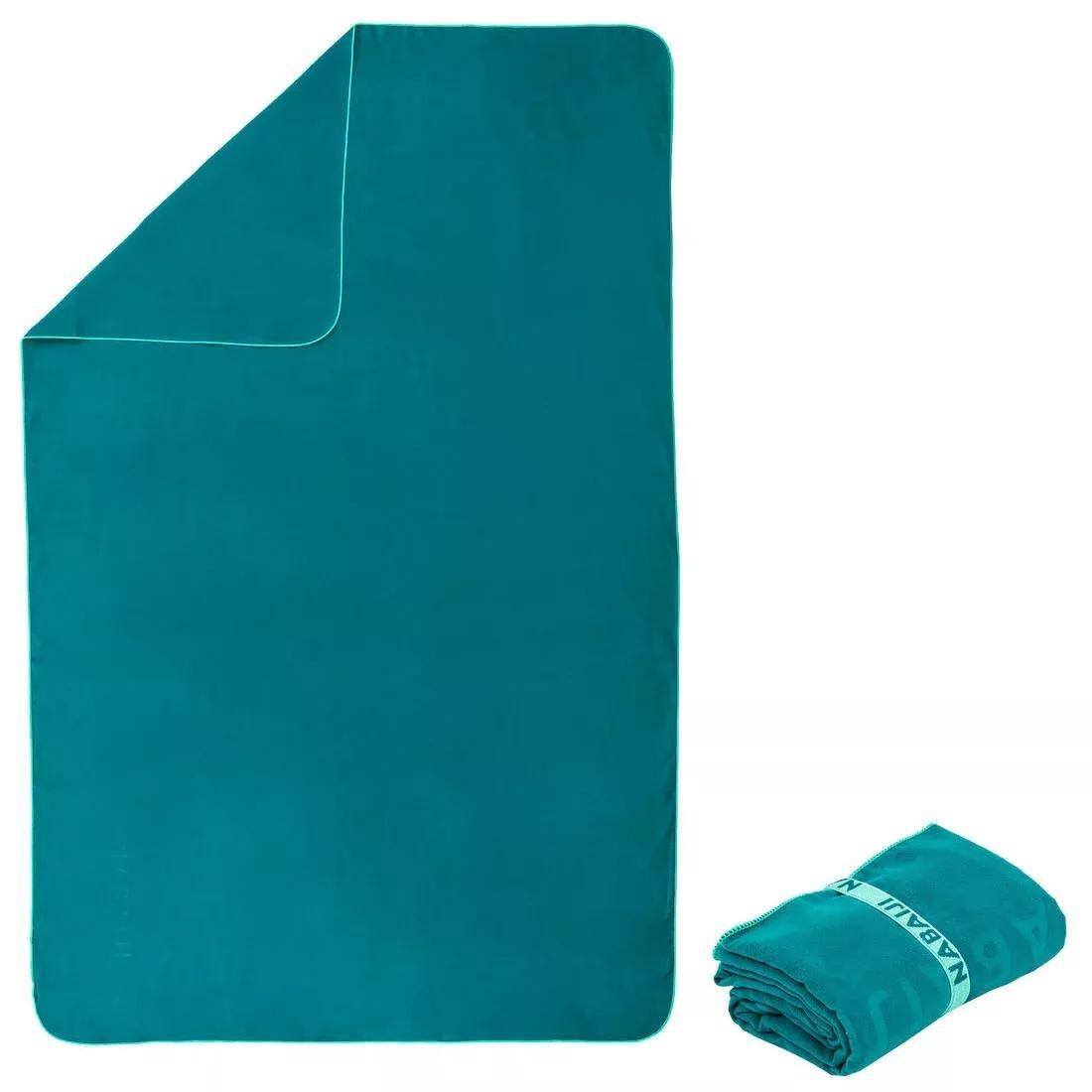 Swimming Microfibre Towel - Size XL 110 x 175 cm, Black, No Color, large image number 6