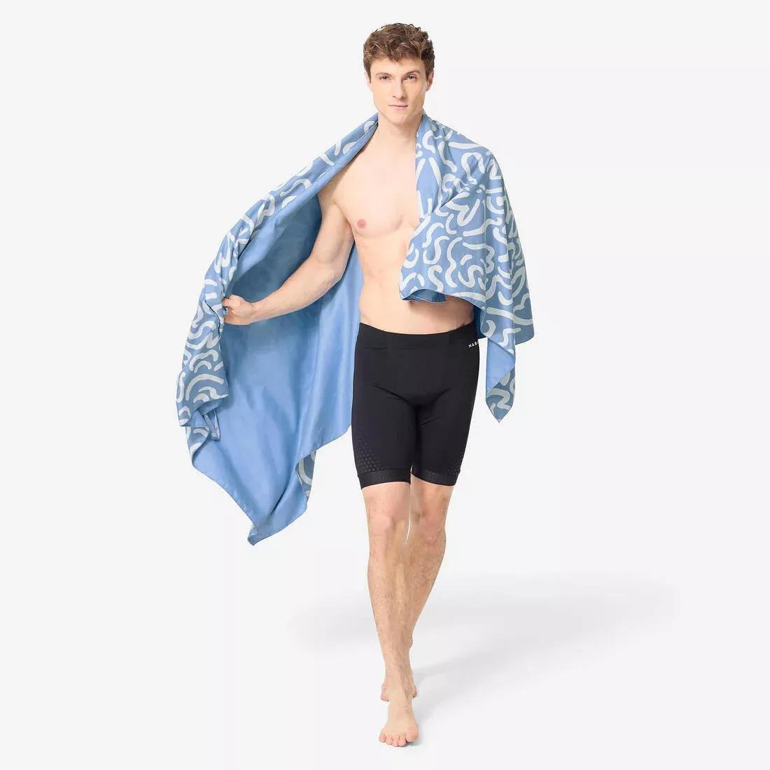 Microfibre Swimming Towel - Size XL 110 x 175 cm - Print, Orange, No Color, large image number 2