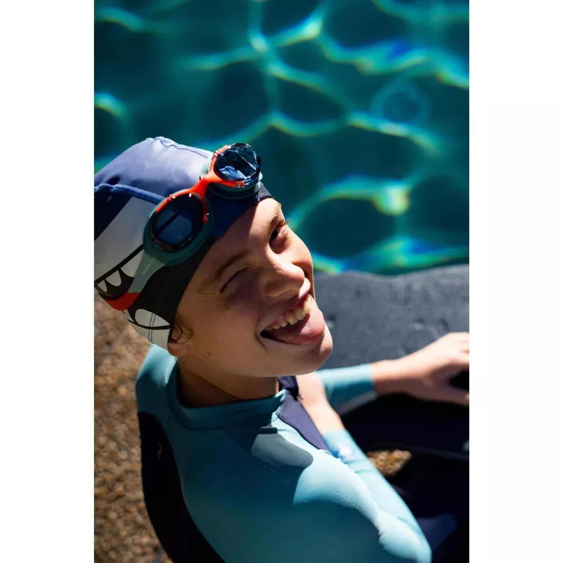 PRUSSIAN BLUE Coated mesh swim cap - Printed fabric - Size S - Shark, No Color, large image number 2