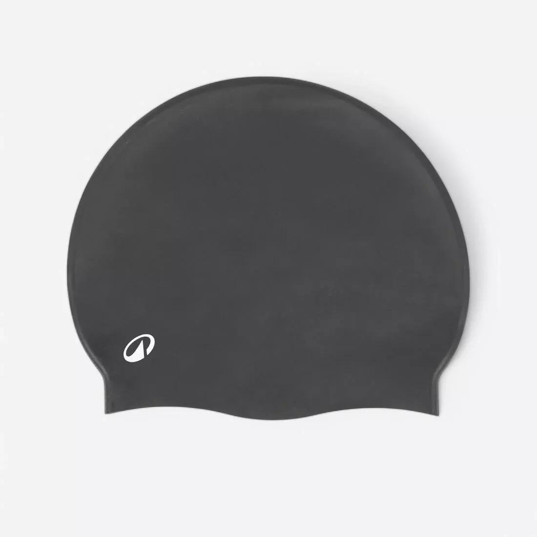 SMOKED BLACK Silicone Swim Cap, No Color, large image number 0