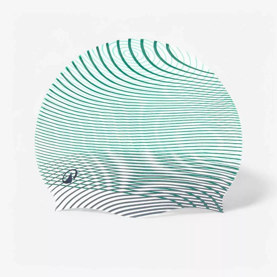 MUSTARD YELLOW SILICONE SWIM CAP - PRINT ALG, No Color, large image number 0