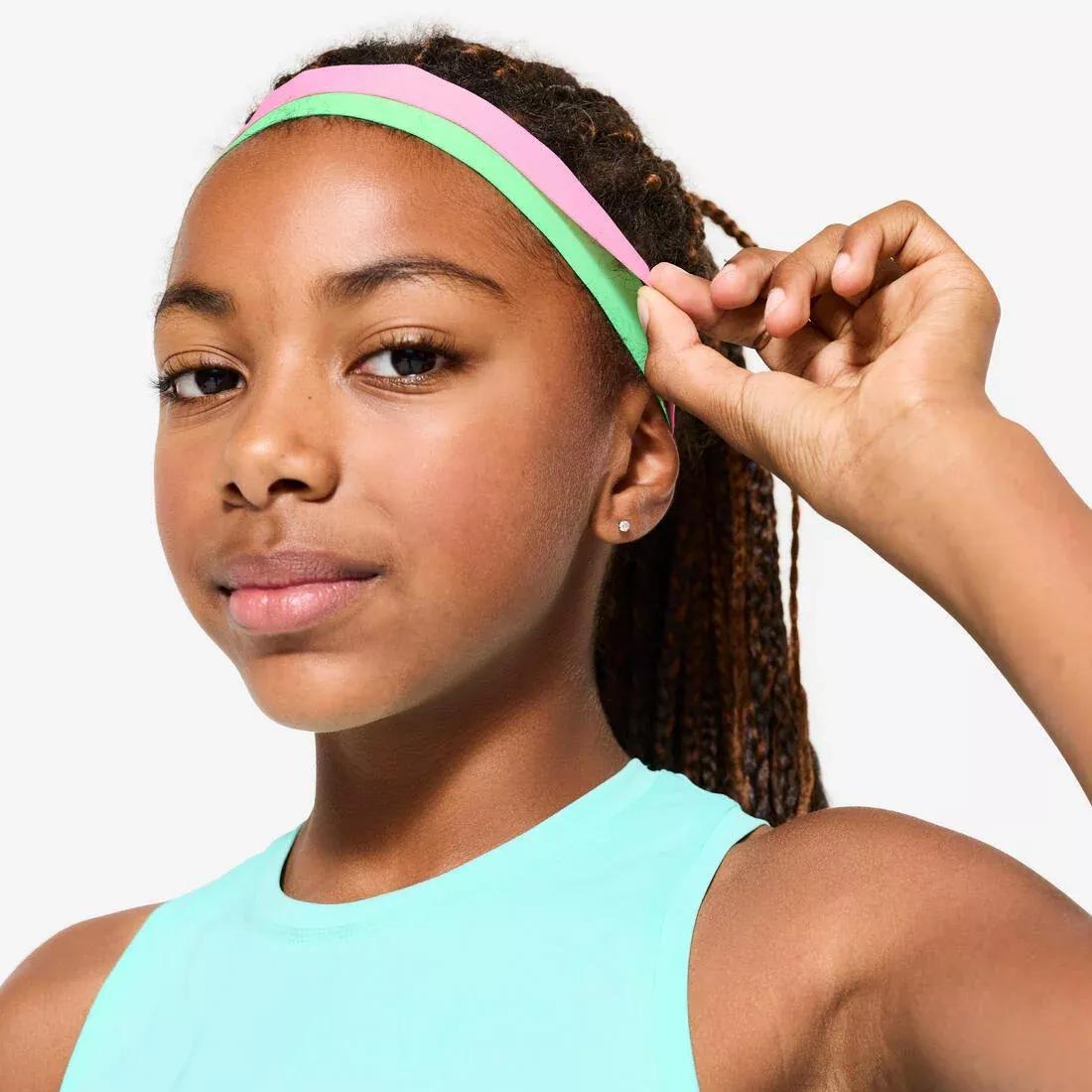 Kids Girls Multisports Thin Headbands - Twin-Pack, Pink, No Color, large image number 0