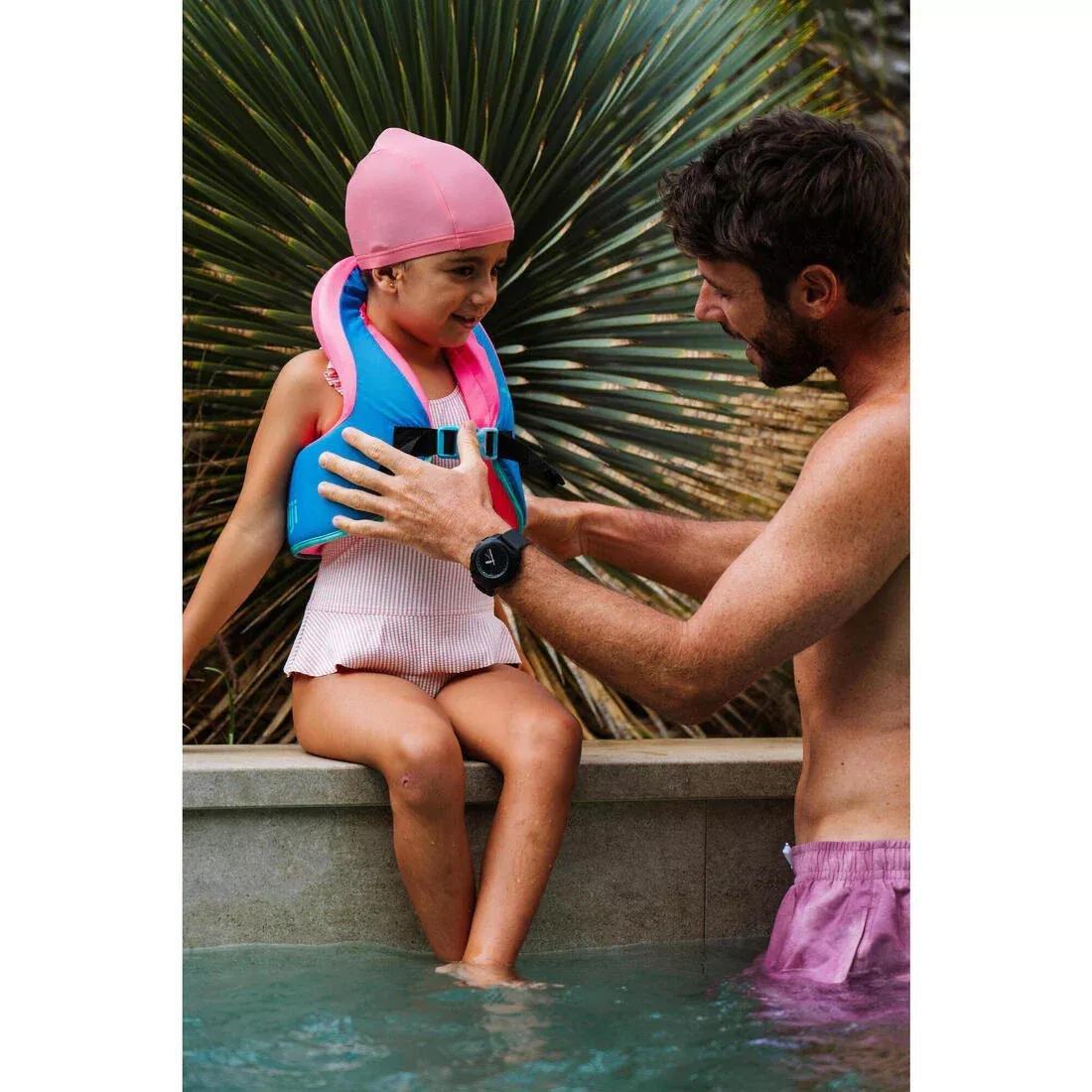 BLUE Baby Bathing Cap Gazelle Mesh Print, No Color, large image number 8