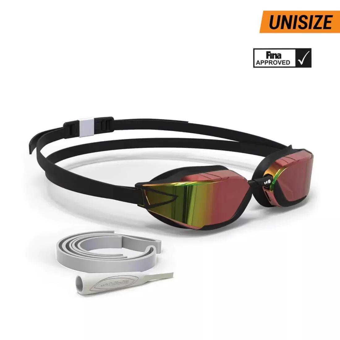 SMOKED BLACK Swimming goggles One Size Fits All - Bfast black mirror orange fire, No Color, medium