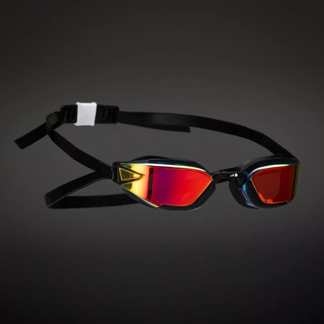 SMOKED BLACK Swimming goggles One Size Fits All - Bfast black mirror orange fire, No Color, medium