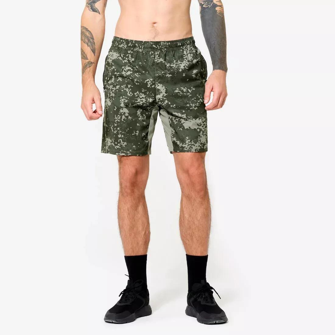 Fitness Shorts With Zip Pockets, Khaki, No Color, large image number 0