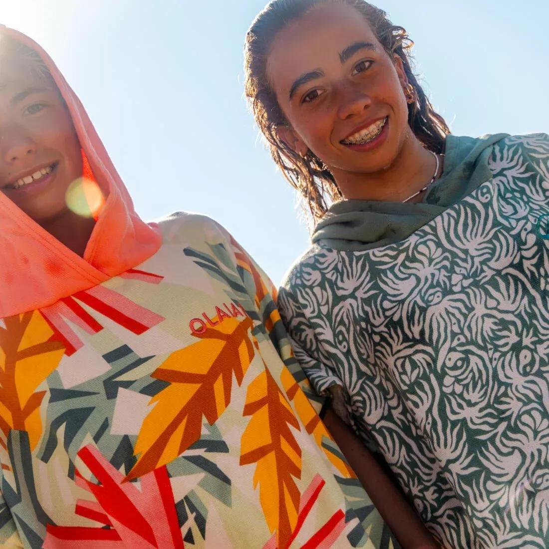 Kids Unisex surfing poncho 135 to 160 cm - 550 Mood, Beige, No Color, medium