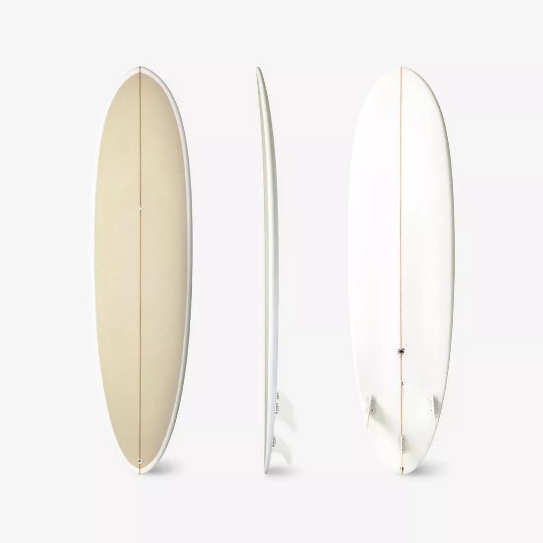 Hybrid Resin Surfboard 7&acirc;&euro;&trade; 49L With 3 Fins, Beige, No Color, medium