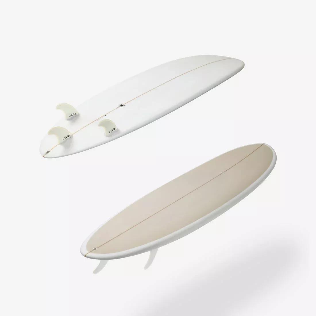 Hybrid Resin Surfboard 7&acirc;&euro;&trade; 49L With 3 Fins, Beige, No Color, medium