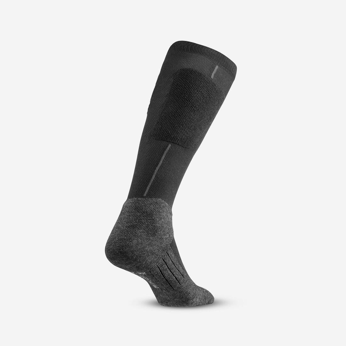 Adults Warm And Comfortable Ski Socks - 500, Black, No Color, large image number 8